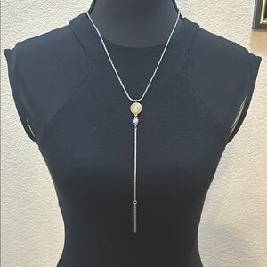 Elegant Silver Necklace with Gold Accent